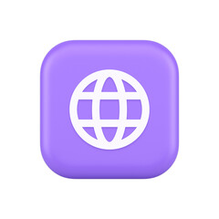 Global internet connection GPS planet button network web business communication 3d icon