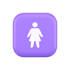 Woman silhouette staff member unrecognizable person button user profile interface 3d icon