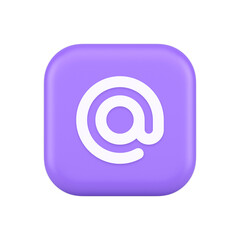 Email address digital symbol button internet chatting cyberspace communication 3d icon