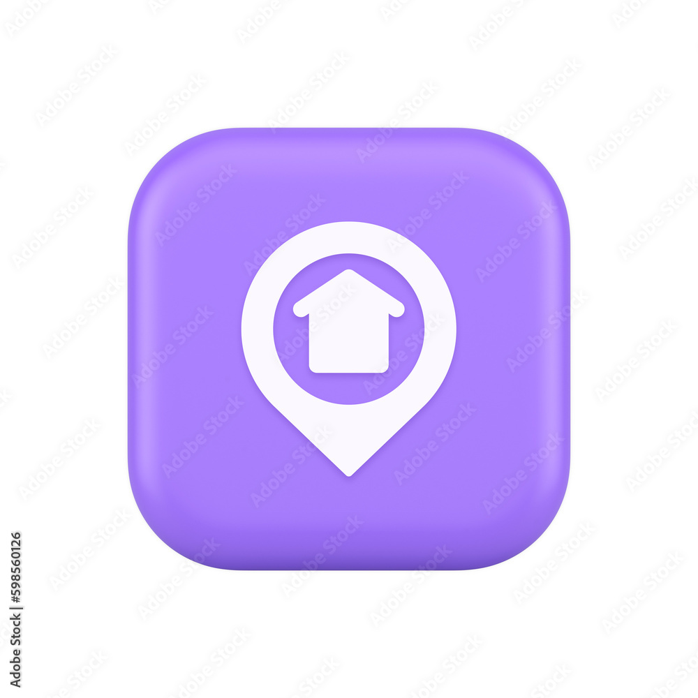 Poster urban building location find button house map pin web application 3d realistic icon
