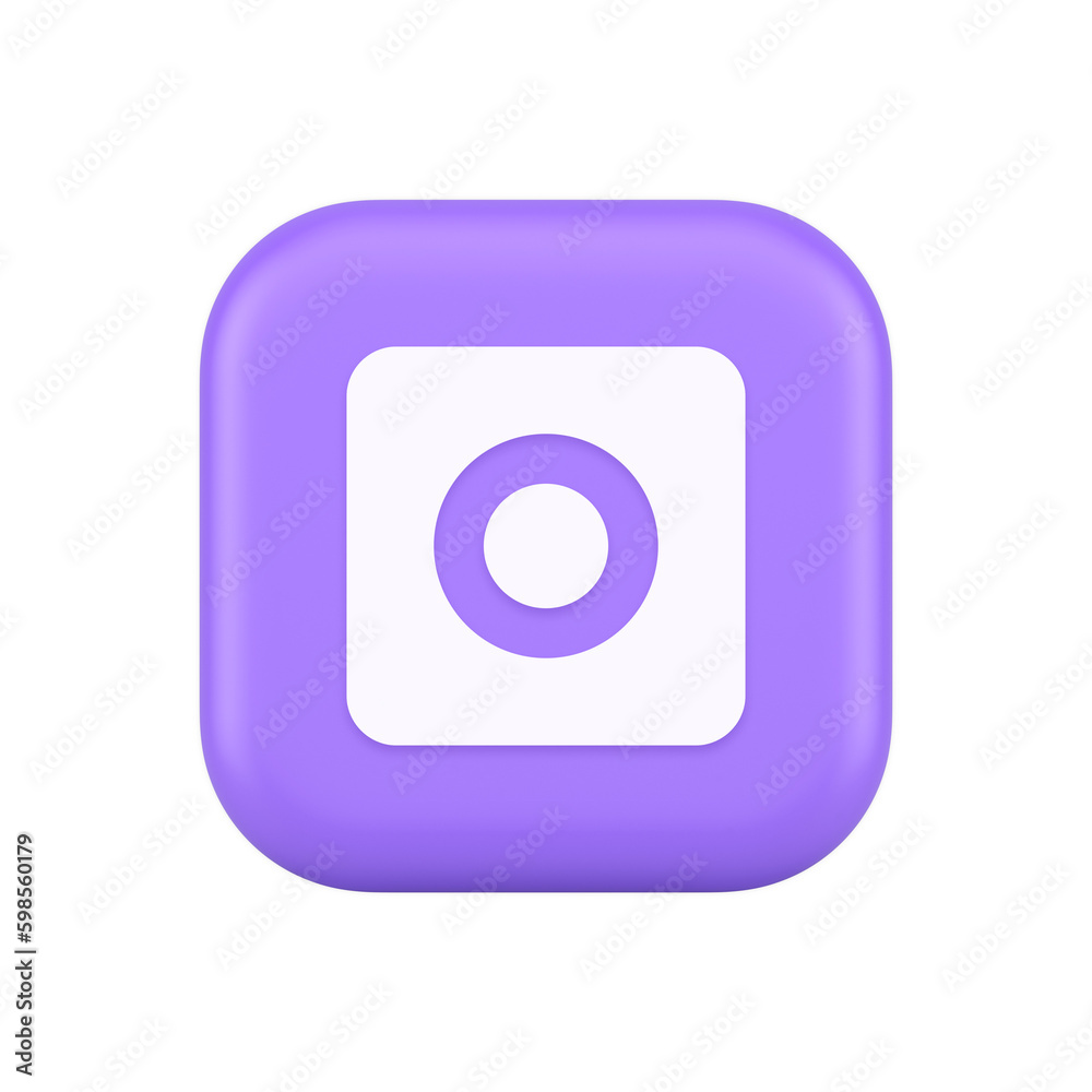 Poster camera photo video shooting button multimedia content creation web application 3d icon