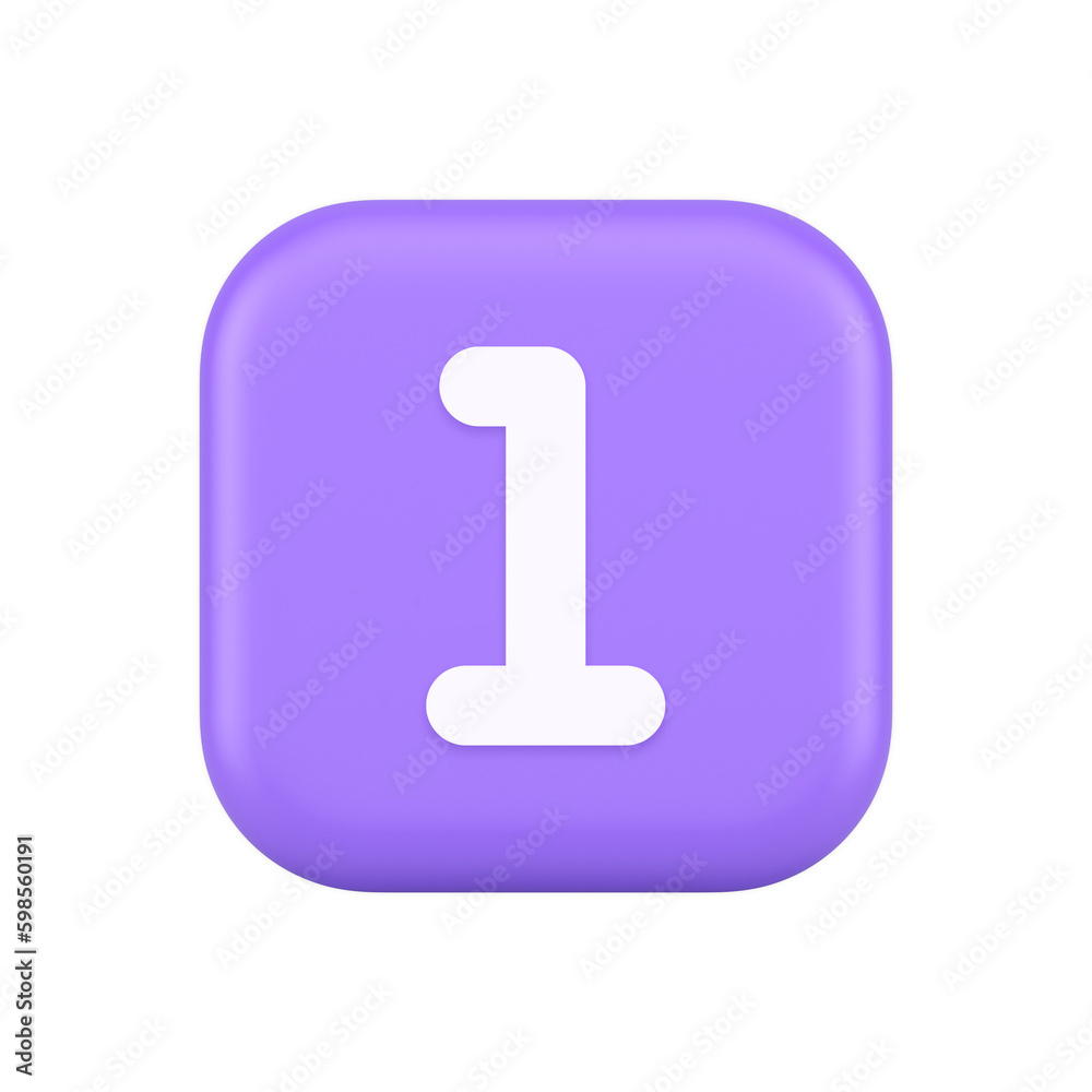 Poster one number button finance counting panel keyboard user interface 3d realistic icon