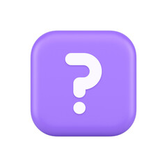 Question mark button advise attention answer FAQ point internet info support 3d icon