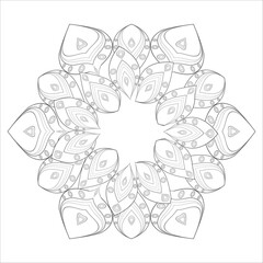 Decorative Doodle flowers in black and white for coloring book, cover or background. Hand drawn sketch for adult anti stress coloring page.-vector 