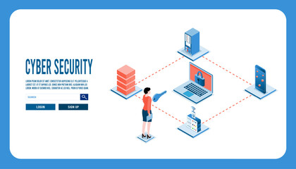Cyber internet security technology, network protection, cyber security with key lock and unlock system for network computer