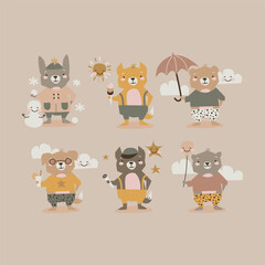 Fototapeta premium set of animals
