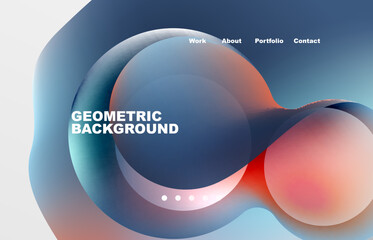 Abstract liquid background for your landing page design. Web page for website or mobile app wallpaper