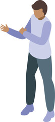 Person talk icon isometric vector. Man young character. Gesture male