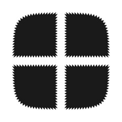 Zigzag Edge Quartered Squircle Square Shape