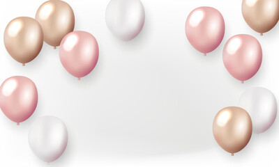 celebration background with elegant balloons Beautiful 3D design vector illustration