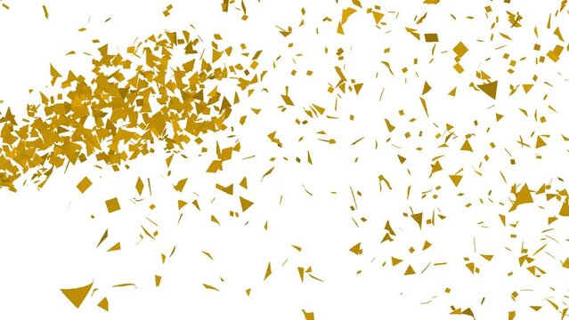Glowing Golden Confetti Explosion Animation. Celebration Concept. 4K