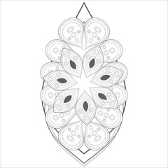 Coloring Books for adult. Hand drawn flowers in zentangle style for t-shirt design or tattoo and coloring book