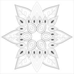 Coloring Books for adult. Hand drawn flowers in zentangle style for t-shirt design or tattoo and coloring book