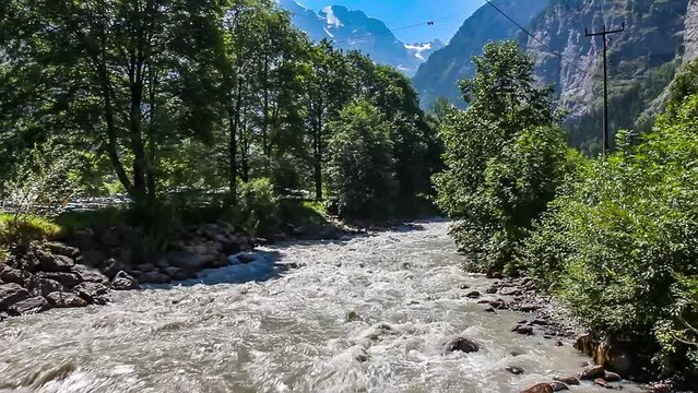 Mountain river in the Swiss Alps