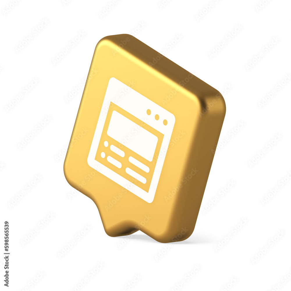 Poster internet document tax form banking account web page button virtual browsing interface 3d speech bubb