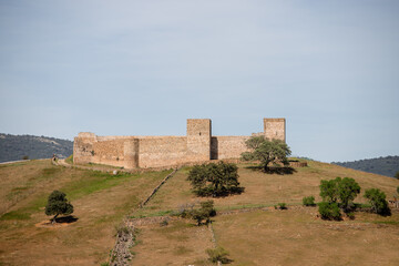 Fototapeta na wymiar General view of the old castle of Real de la Jara in Seville, Andalusia, Spain