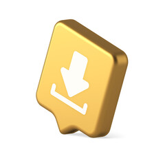 Download down arrow cyberspace information storage button internet file browsing 3d speech bubble...