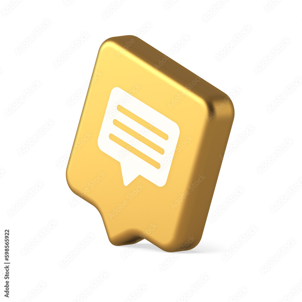 Poster chat box speech bubble button social networks texting internet communication 3d speech bubble icon