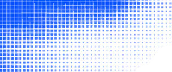 Halftone point. Fading gradient. Background from squares. Point texture of noise. Overlay effect. Reliability pattern.