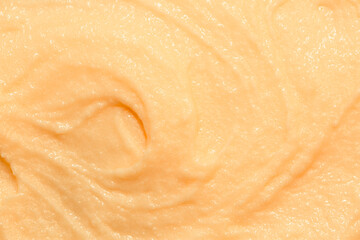 Fruit yogurt ice cream. Smoothies from fresh fruits and berries. Ice cream texture. Delicious sweet dessert close-up as a background.