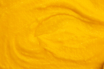 Fruit yogurt ice cream. Smoothies from fresh fruits and berries. Ice cream texture. Delicious sweet dessert close-up as a background.