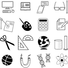Education icon set flat design education and school. Collection modern infographic logo and pictogram.