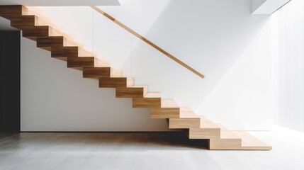 A minimal design staircase in a contemporary house, modern, generative ai