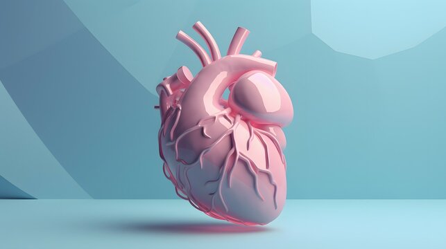 human heart model colorful illustration. Generative AI