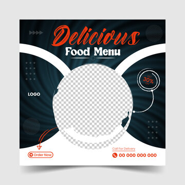  Food banner social media post template ads. Editable social media templates for promotions. Layout design for marketing on social media.