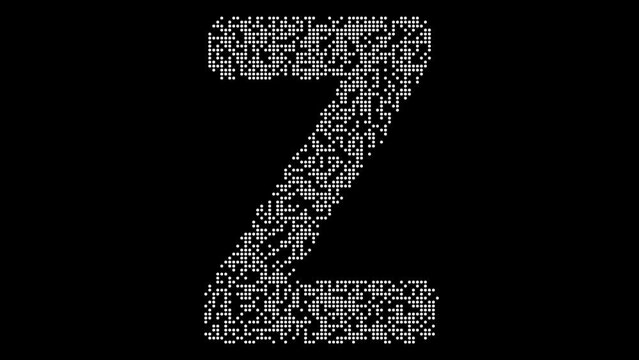 Twisting Digital Alphabet Letter Z Animation