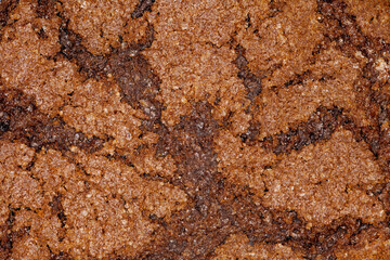 Background, structure of chocolate oatmeal cookies close-up, uniform texture