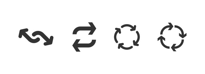 Naklejka premium Recycle icon set. Recycling isolated on white background. Recycle symbol. Vector stock illustration.