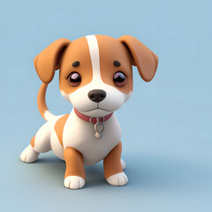 illustration of funny cute dog Jack Russell Terrier.  Generative AI