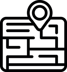 Pet restaurant location map icon outline vector. Animal food. Dinner meal