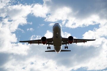airplane in the clouds
