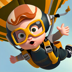 Credible_Skydiving_smiling_volumetric_lighting_cartoon_happy