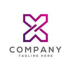 Letter X logo design vector.