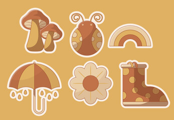 Set Collection Spring With Background Brown