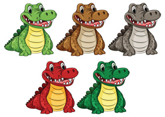 Cute Cartoon Crocodile Character