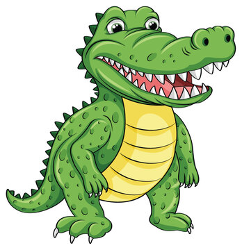 Crocodile In Funny Cartoon Style
