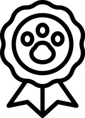 Dog emblem icon outline vector. Pet animal. Food meal