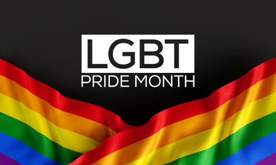 LGBTQ Pride month is observed every year in June, 3D Rendering