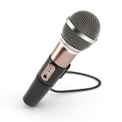  News microphone isolated on a white background, generative ai