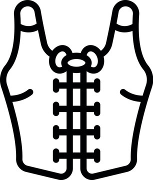 black vest icon, front view clip art preview