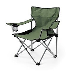  Portable folding camping chair isolated on a white background, generative ai