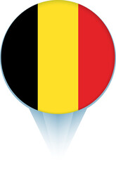 Fototapeta premium Map pointer with flag of Belgium.