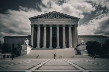 Building where US Supreme Court sits in Washington DC, USA. Generative AI