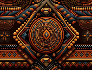 Native traditional pattern background of Africa. Concept for African World Heritage Day. Generative AI