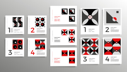 Cover design for brochure, booklet, book, poster, flyer, textbook, folder. Collection of vector geometric patterns in different formats.