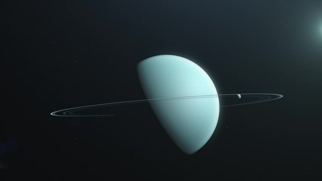 Uranus planet and it's moon and ring in Outer-space of The solar System